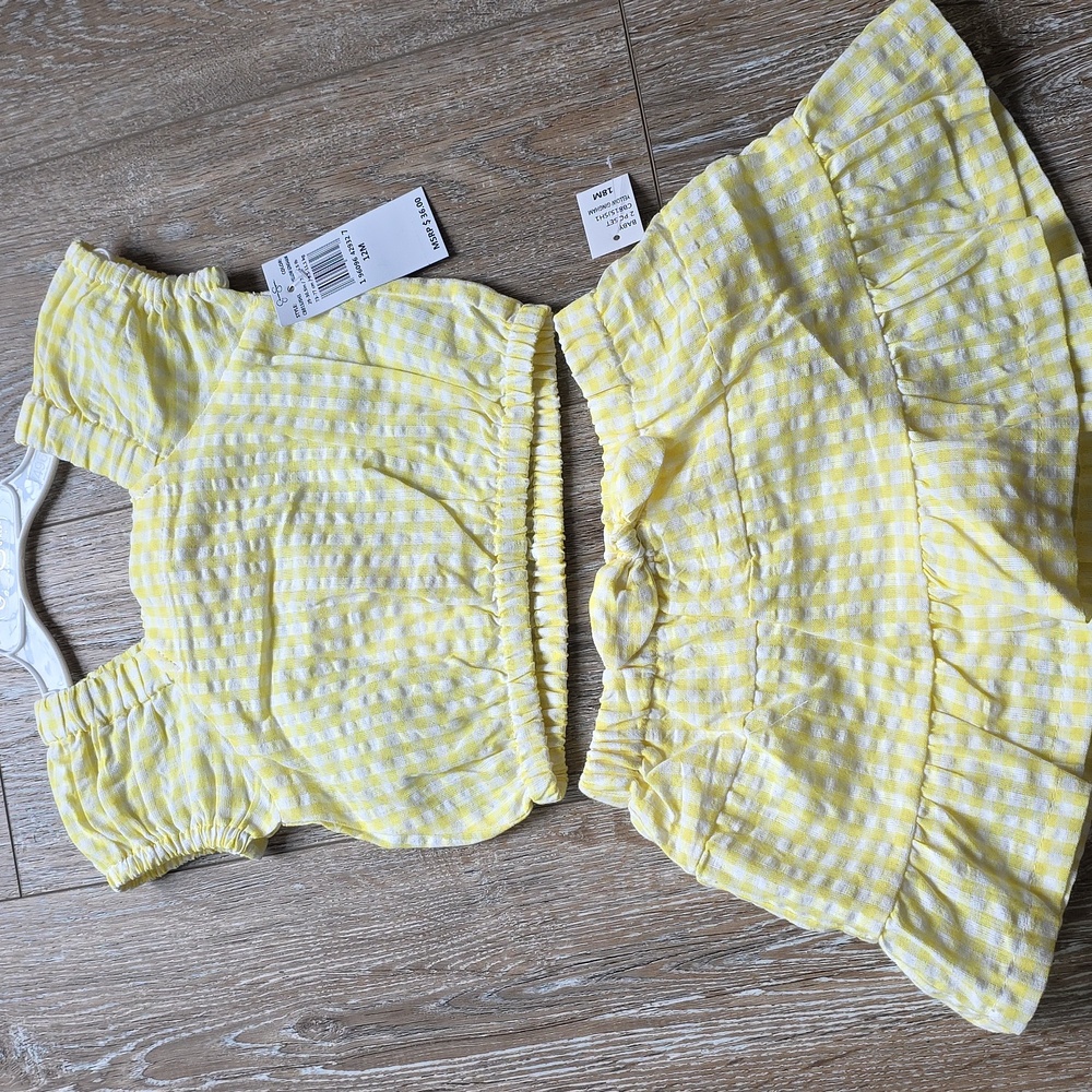 NWT Jessica Simpson Yellow And White. 2 Piece Set 12 Months